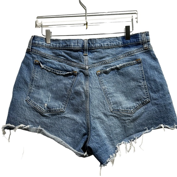 Abercrombie & Fitch Curve Love Mom Shorts Mid Rise 33 Distressed Denim Cutoffs - Picture 2 of 7